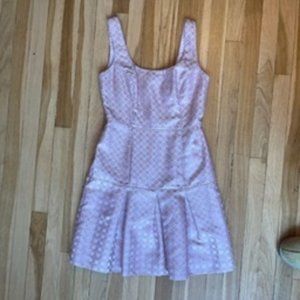 Light Pink Satin Pleated Mini Dress